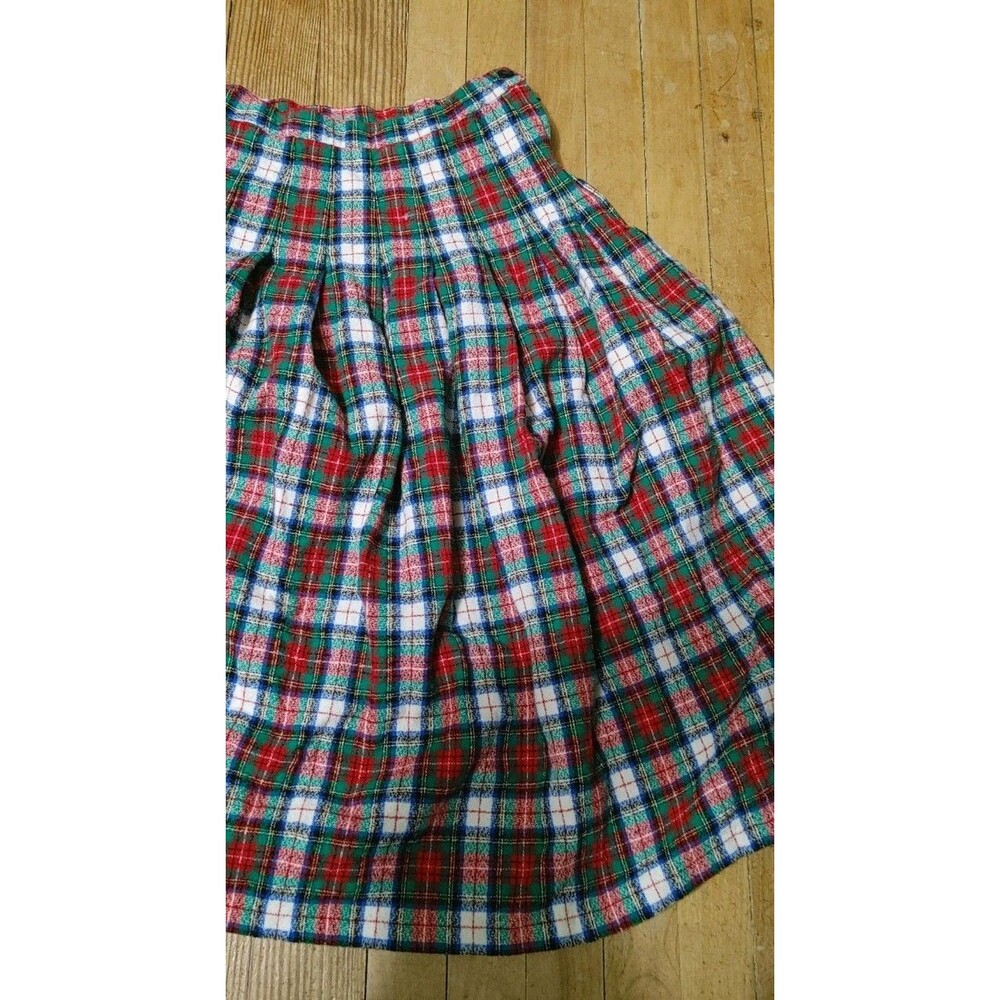 VTG Pendleton Womens Wool Tartan Pleated Plaid A-Line Skirt Kilt 16 Virgin Wool